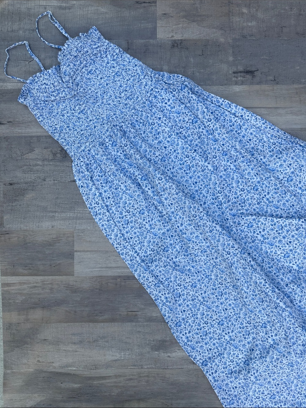 H&M Blue Floral Maxi Dress